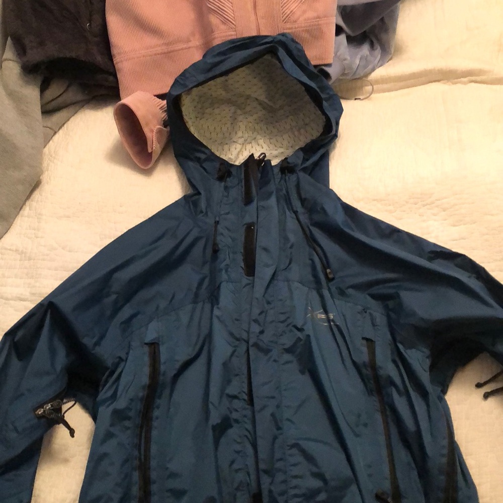navy blue rain jacket